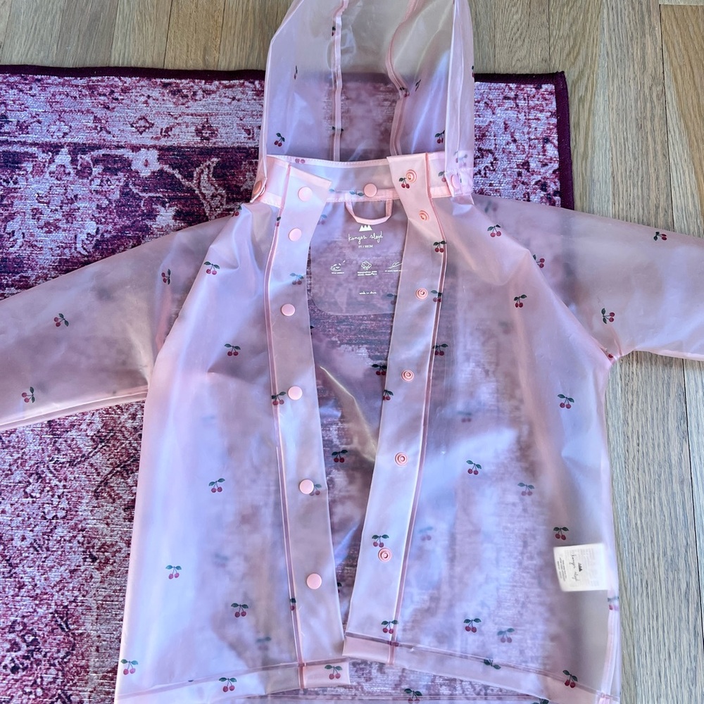 Konges slojd cherry rain coat size 2t